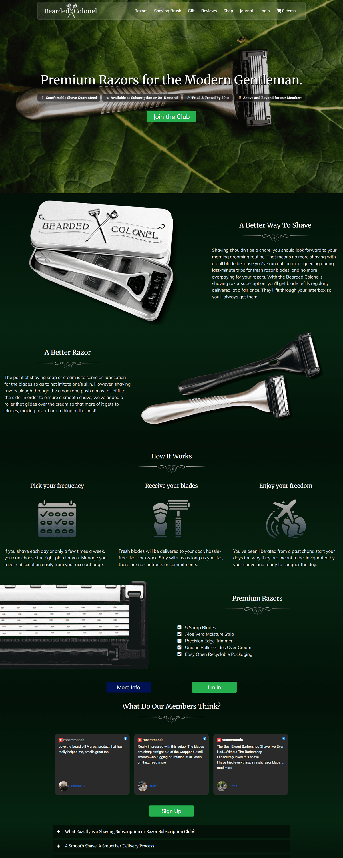 eCommerce website: Bearded Colonel