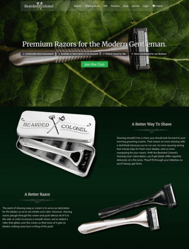 eCommerce website: Bearded Colonel