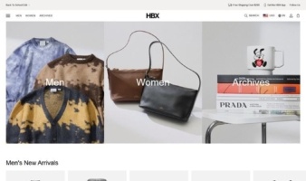 eCommerce website: HBX