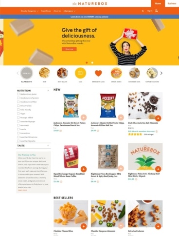 eCommerce website: Nature Box