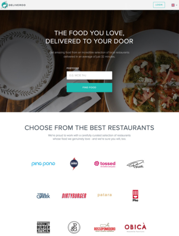 eCommerce website: Deliveroo