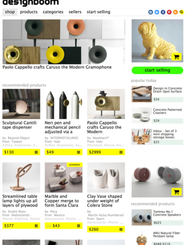 eCommerce website: Designboom