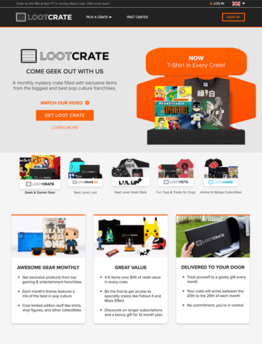 eCommerce website: Loot Crate