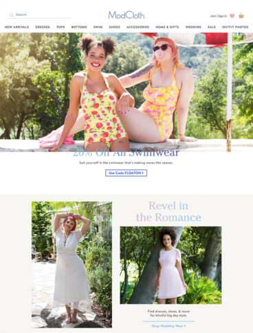 eCommerce website: Modcloth