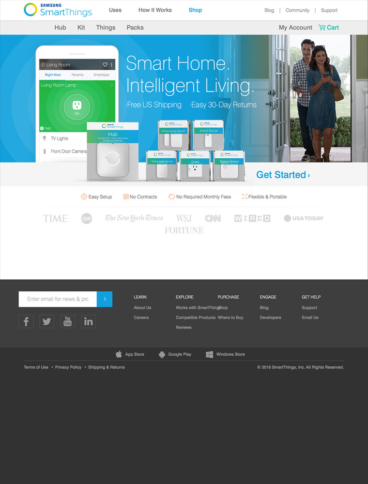 eCommerce website: SmartThings