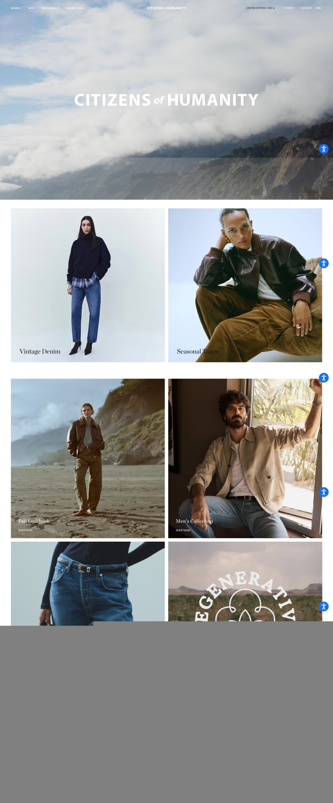 eCommerce website: Citizens Of Humanity