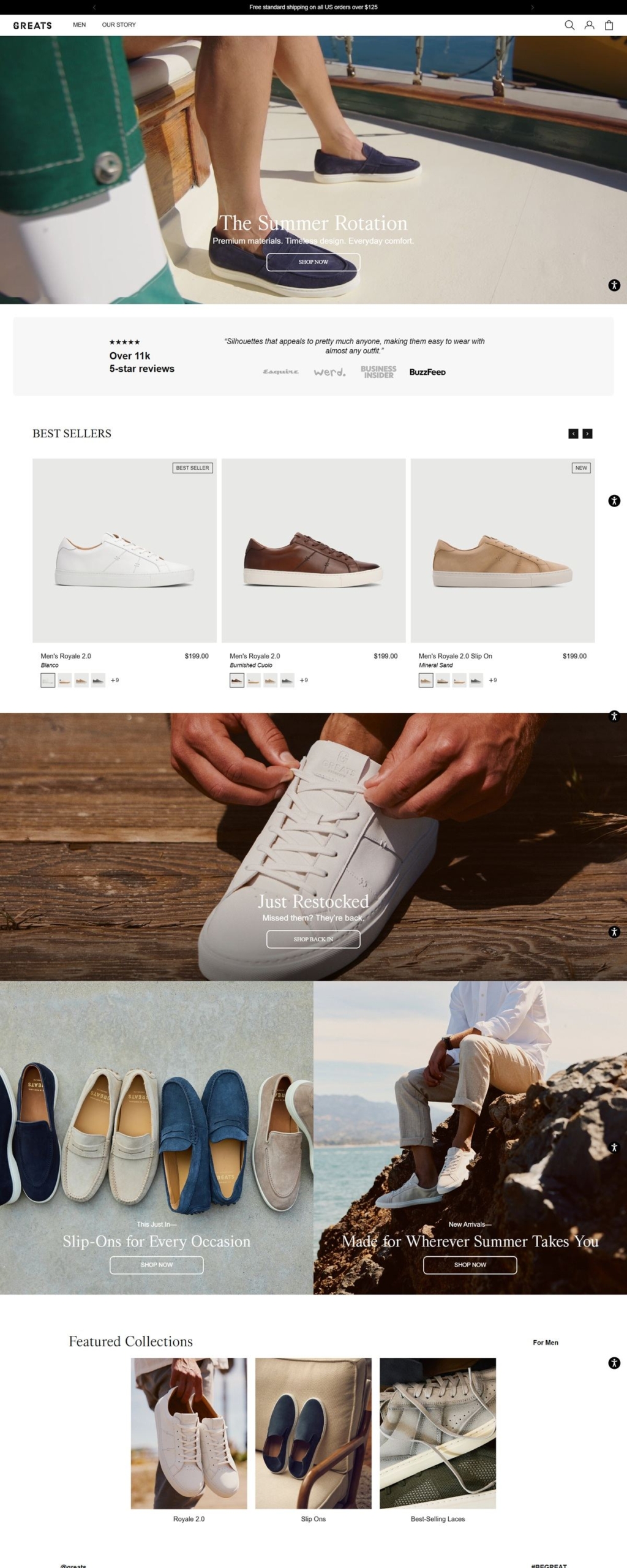 eCommerce website: Greats