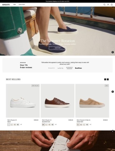eCommerce website: Greats
