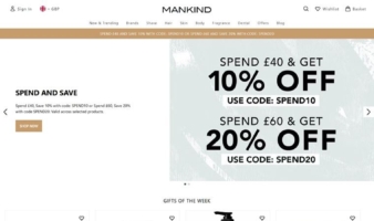 eCommerce website: Mankind