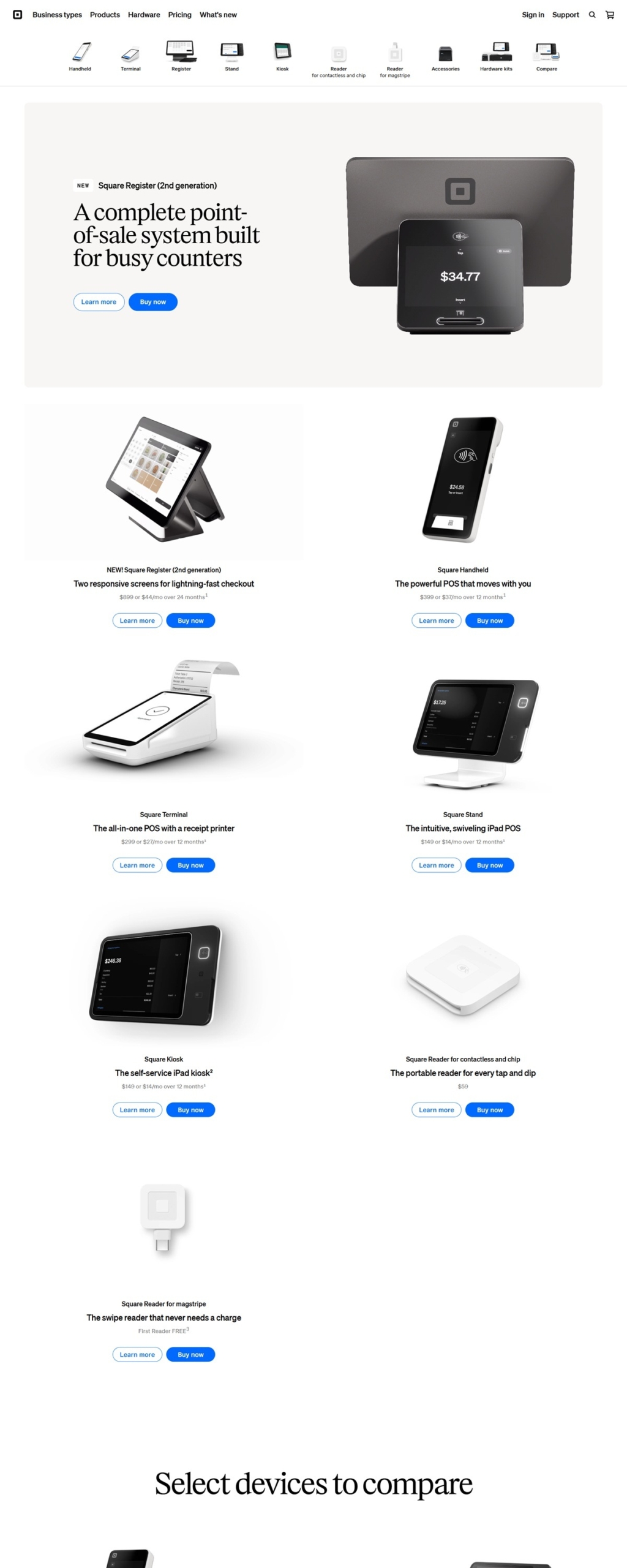 eCommerce website: Square