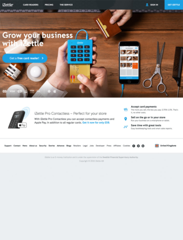 eCommerce website: iZettle