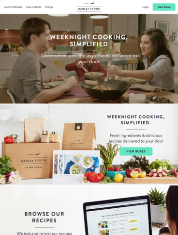 eCommerce website: Marley Spoon