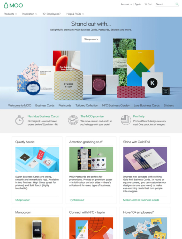 eCommerce website: Moo