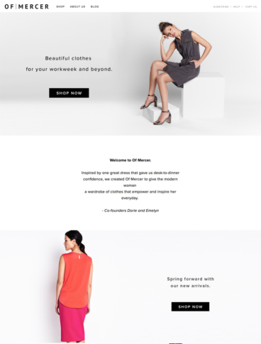 eCommerce website: Of Mercer
