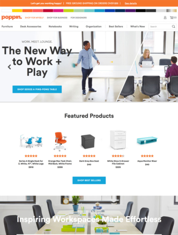 eCommerce website: Poppin
