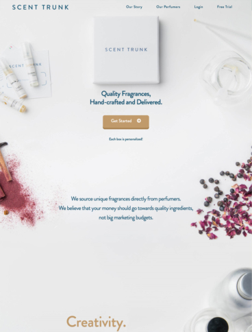 eCommerce website: Scent Trunk
