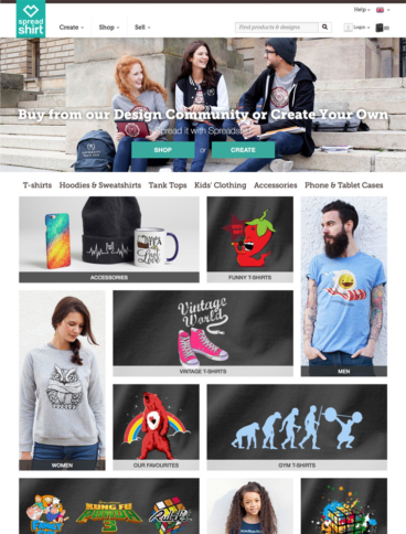 eCommerce website: Spreadshirt