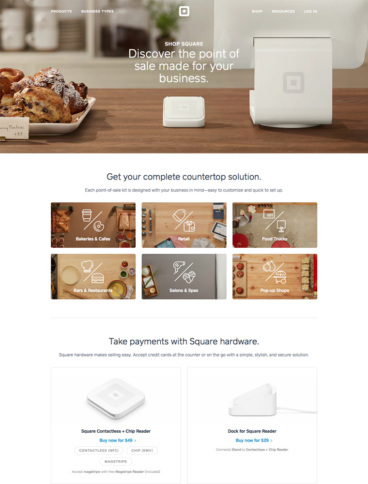 eCommerce website: Square