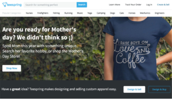 eCommerce website: Teespring