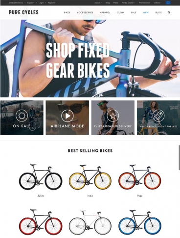 eCommerce website: Pure Cycles