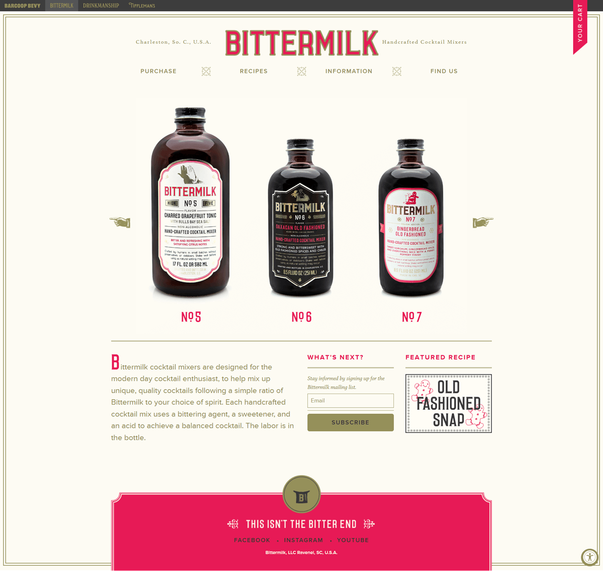 eCommerce website: Bittermilk