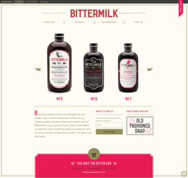 eCommerce website: Bittermilk
