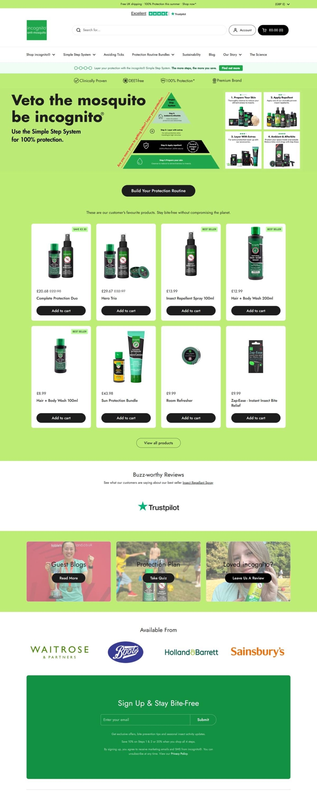 eCommerce website: Incognito UK