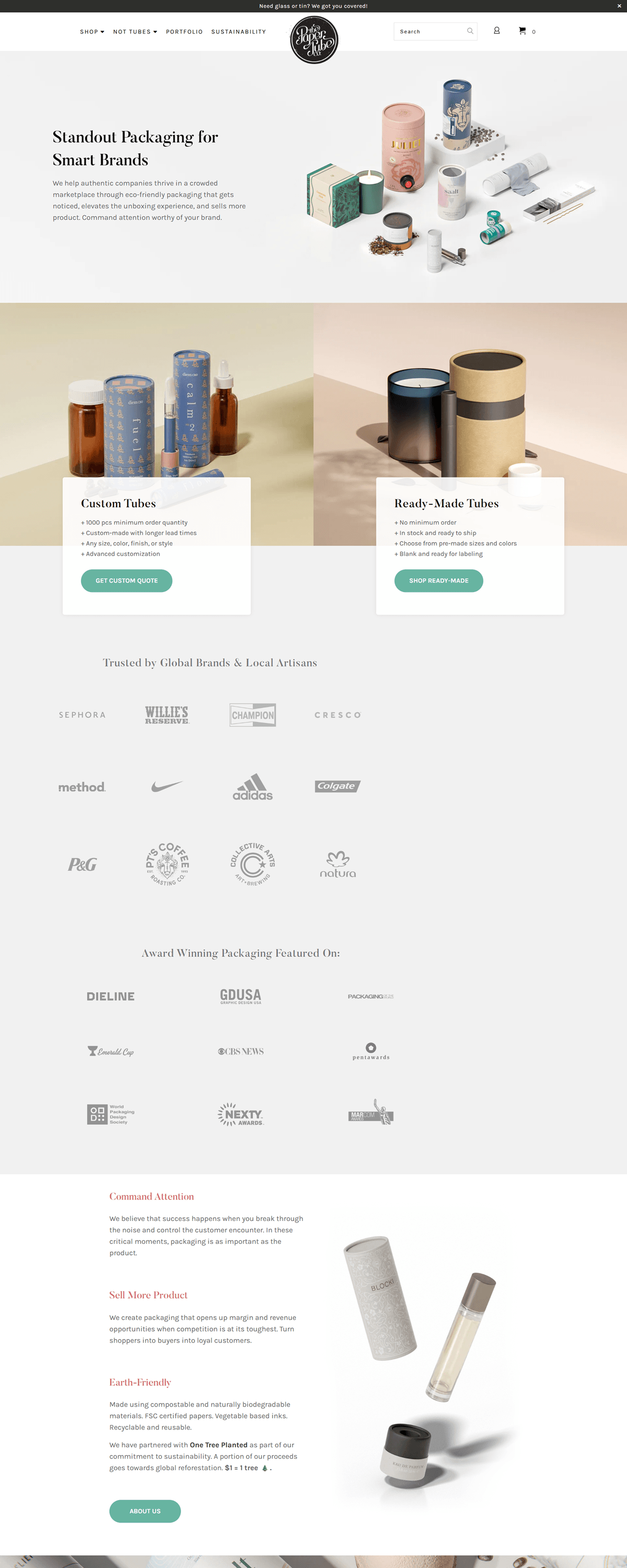 eCommerce website: Paper Tube