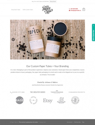 eCommerce website: Paper Tube