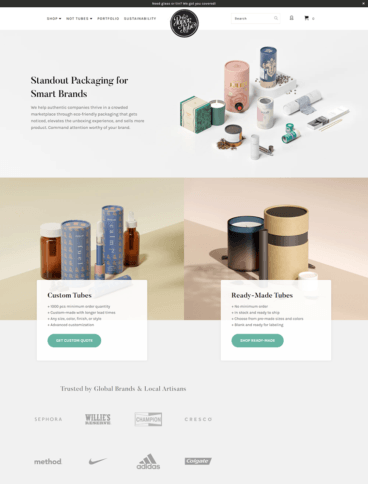 eCommerce website: Paper Tube