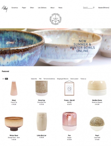 eCommerce website: Studio Arhoj Shop