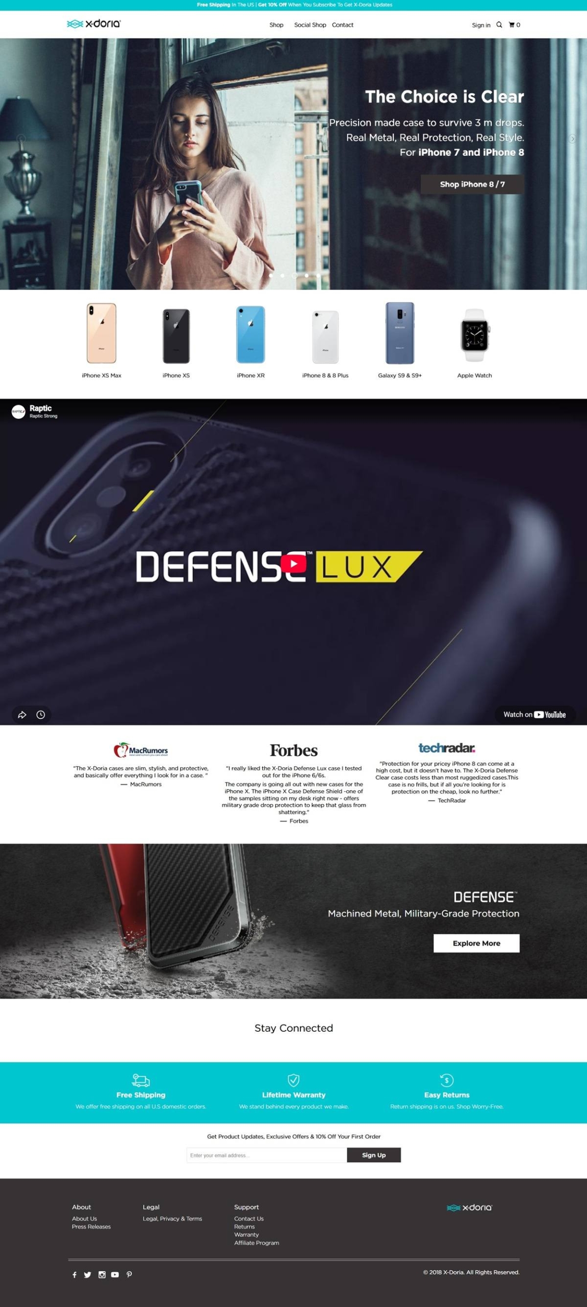 eCommerce website: X-Doria