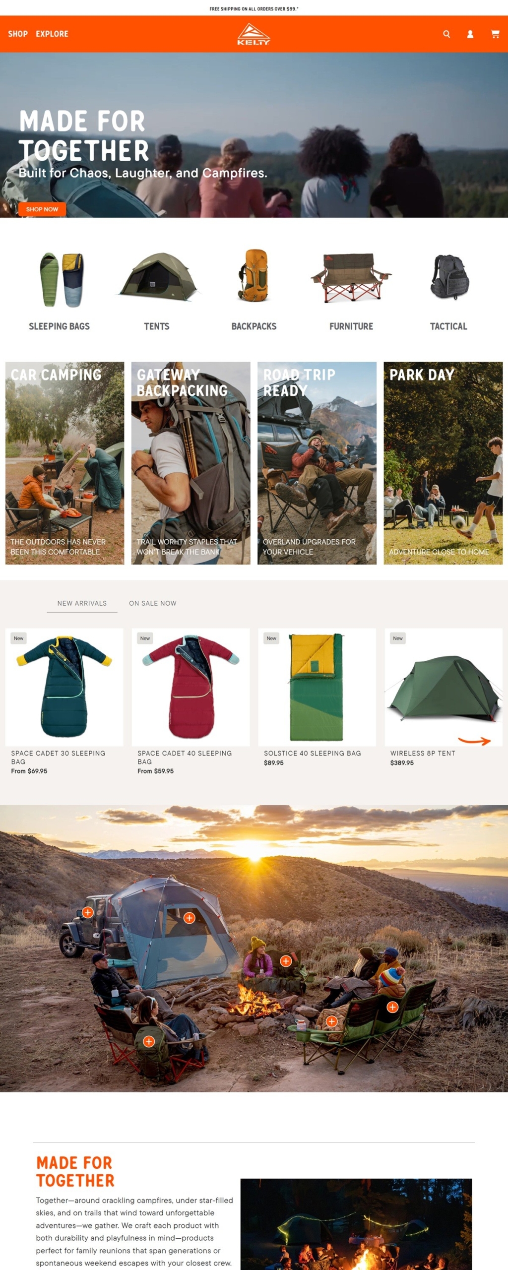 eCommerce website: Kelty