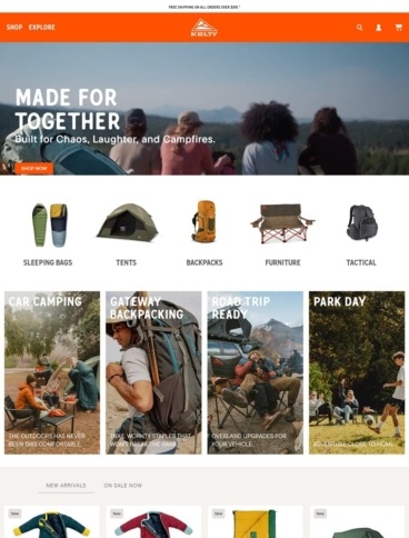 eCommerce website: Kelty