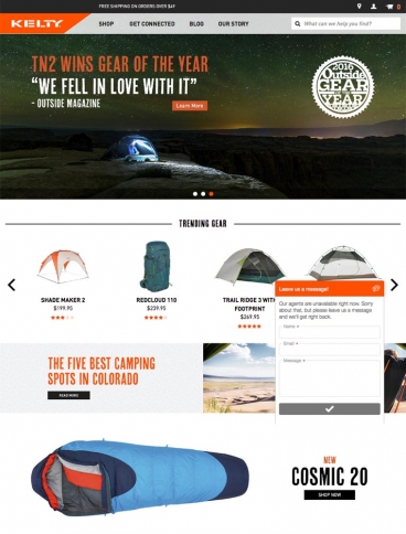 eCommerce website: Kelty