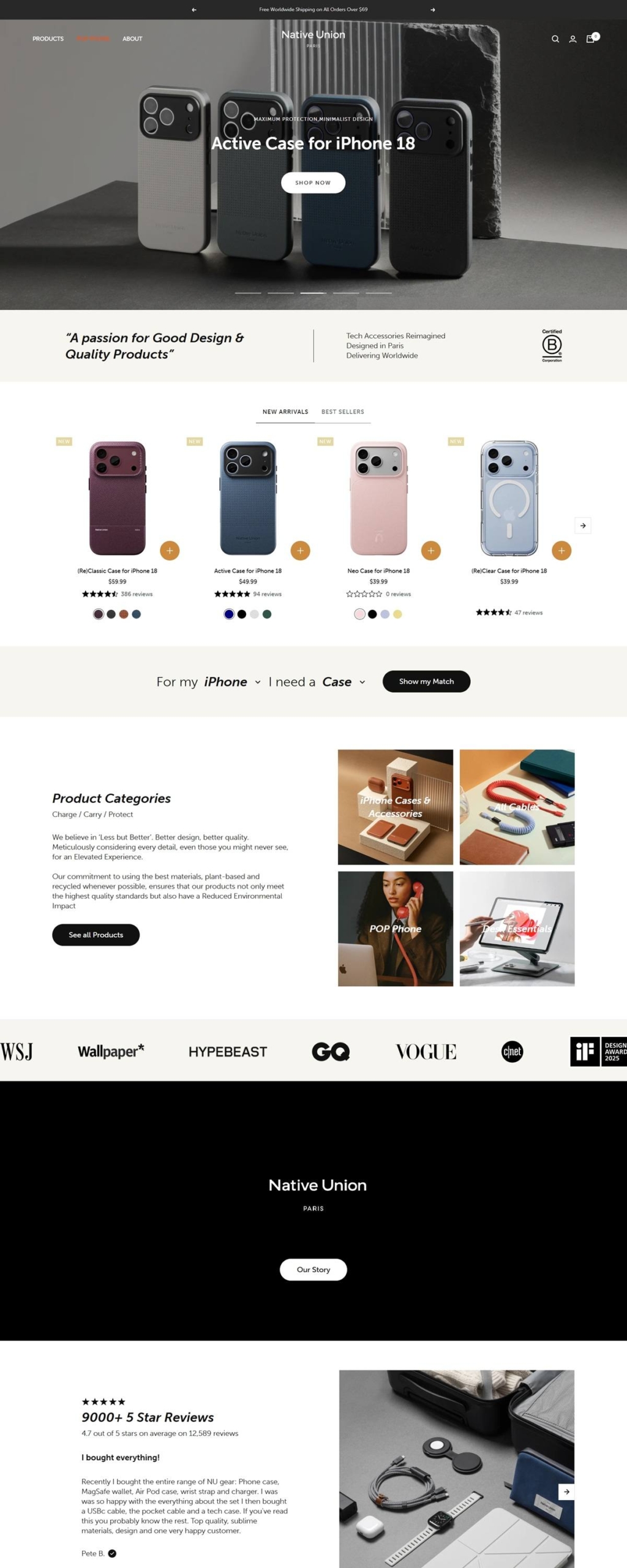 eCommerce website: Native Union