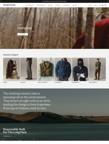 eCommerce website: Taylor Stitch