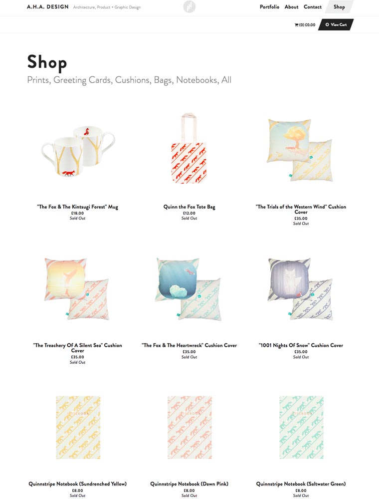 A.H.A Design Shop | eCommerce Website Design Gallery & Tech Inspiration