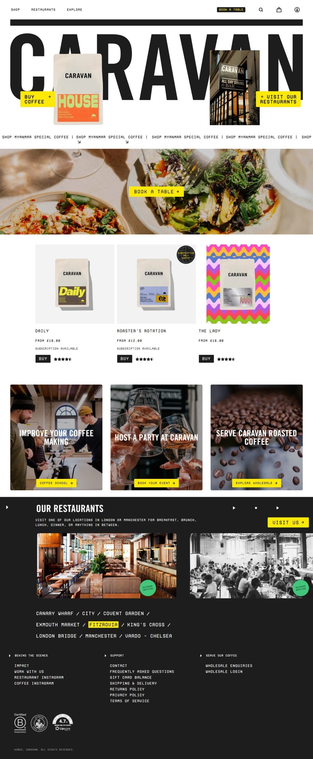 eCommerce website: Caravan