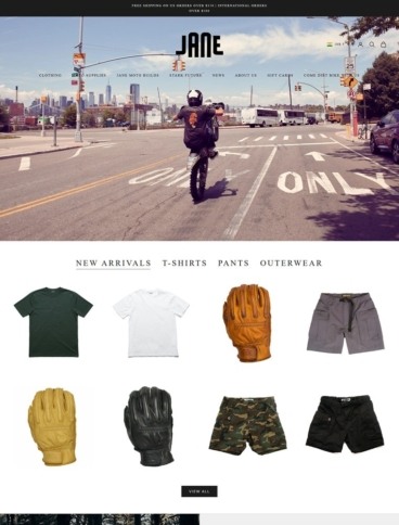 eCommerce website: JANE Motorcycles