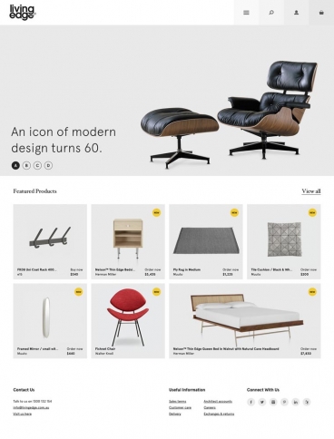 eCommerce website: Living Edge