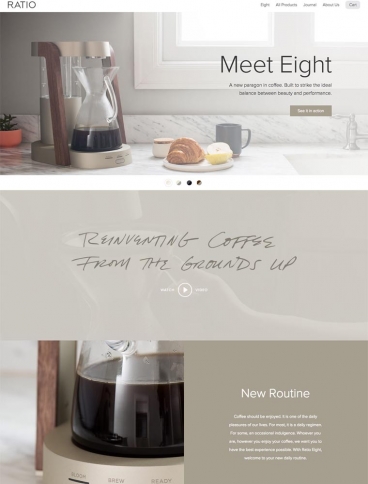 eCommerce website: Ratio Coffee