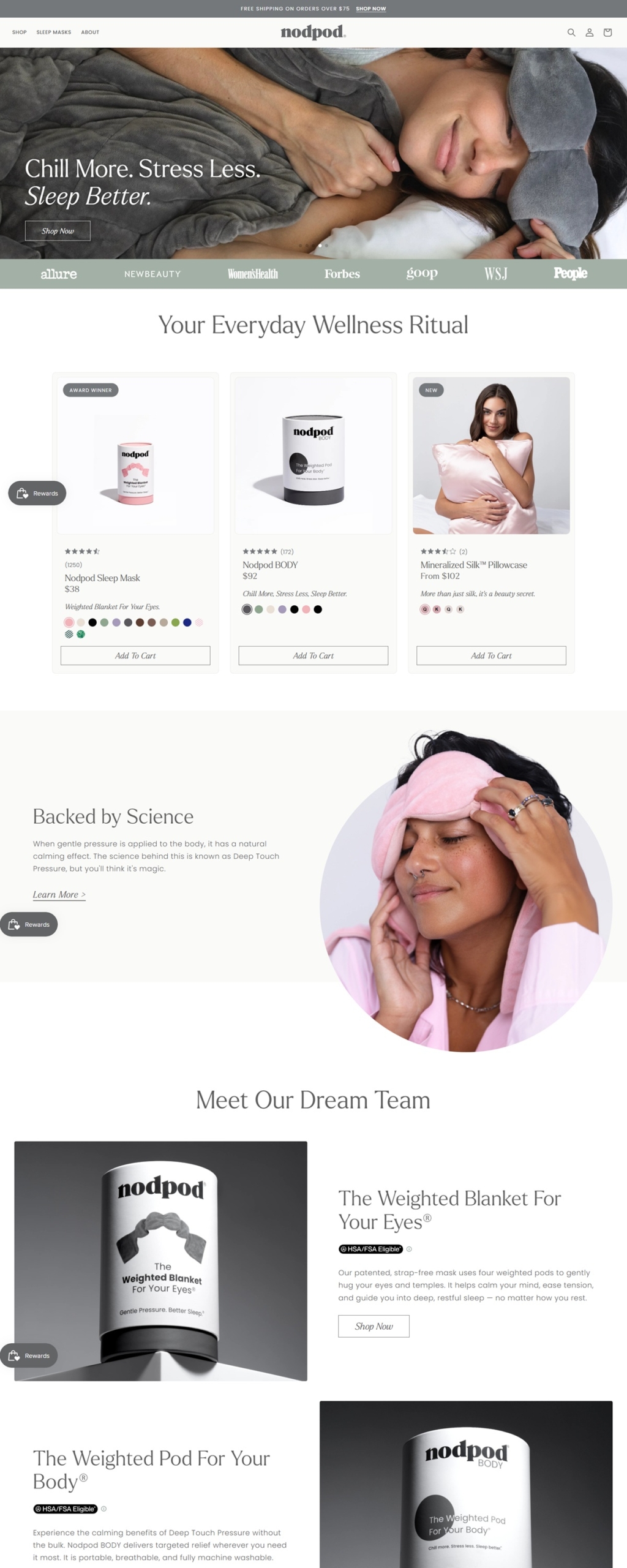 eCommerce website: nodpod