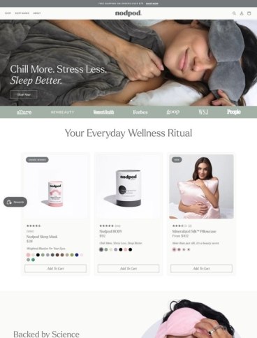 eCommerce website: nodpod