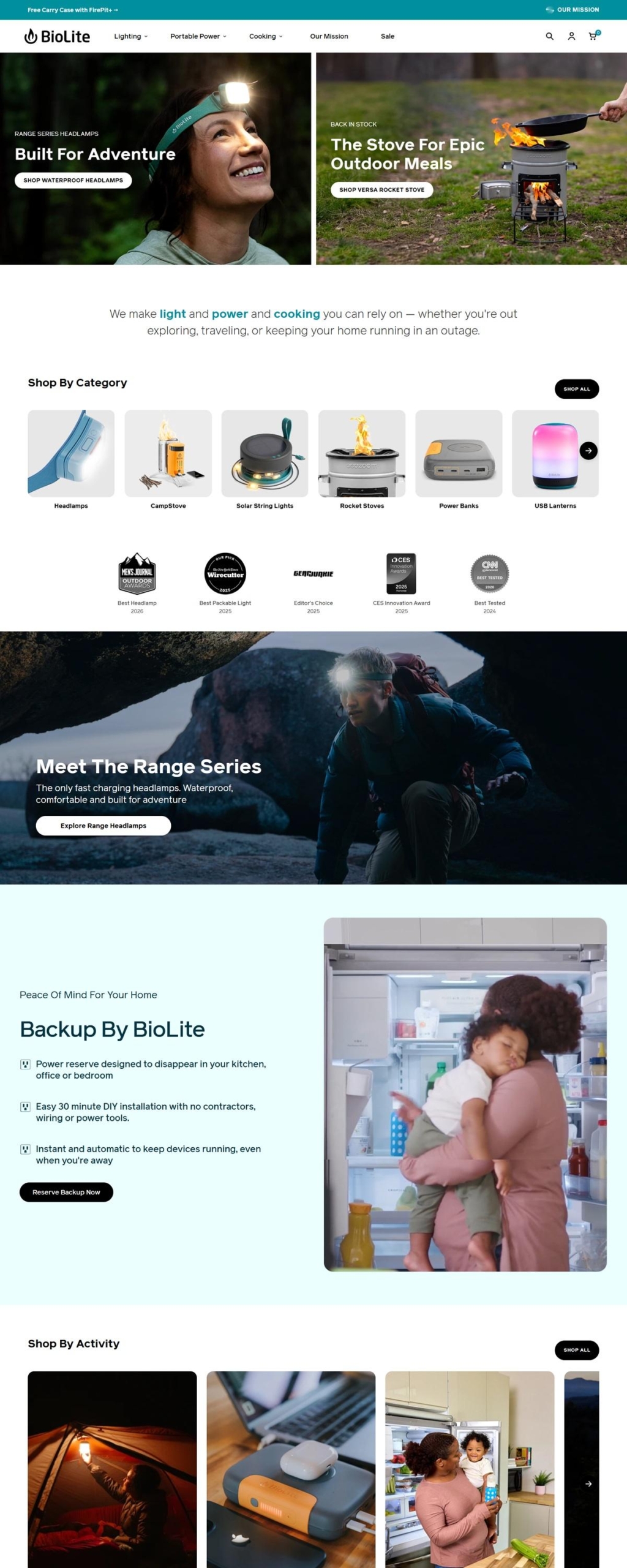 eCommerce website: Biolite