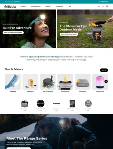 eCommerce website: Biolite