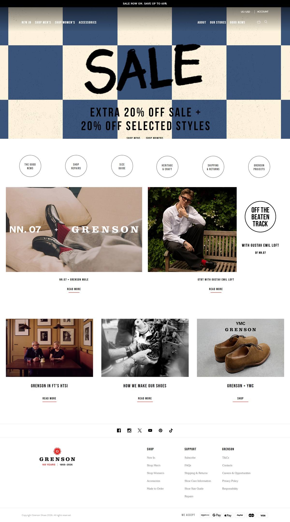 eCommerce website: Grenson