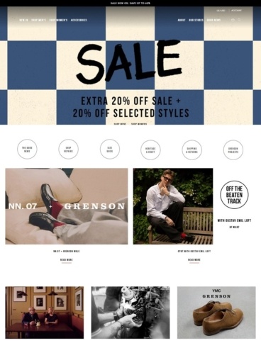 eCommerce website: Grenson