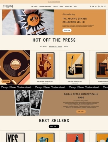 eCommerce website: Telegramme Paper Co.