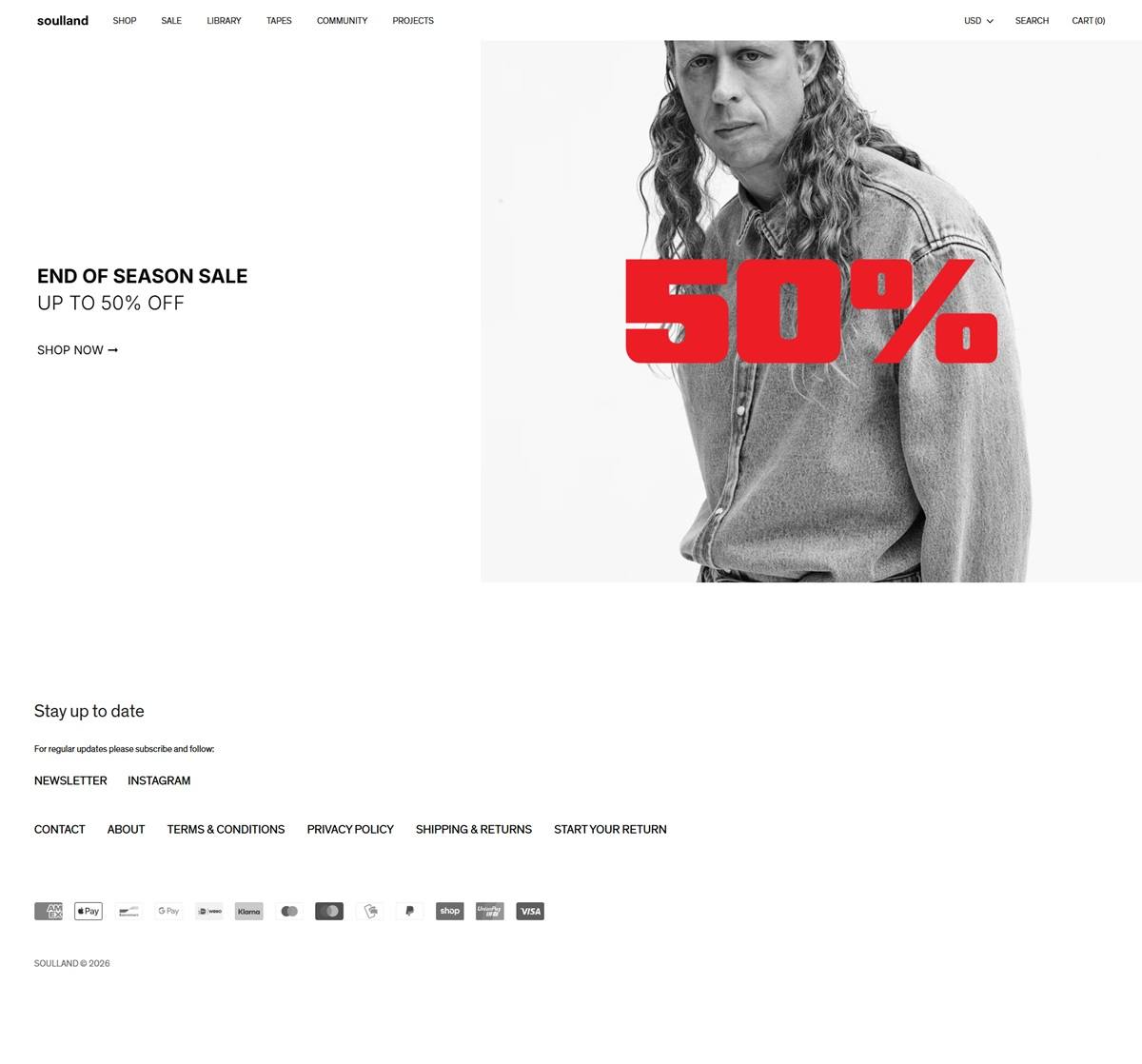 eCommerce website: Soulland